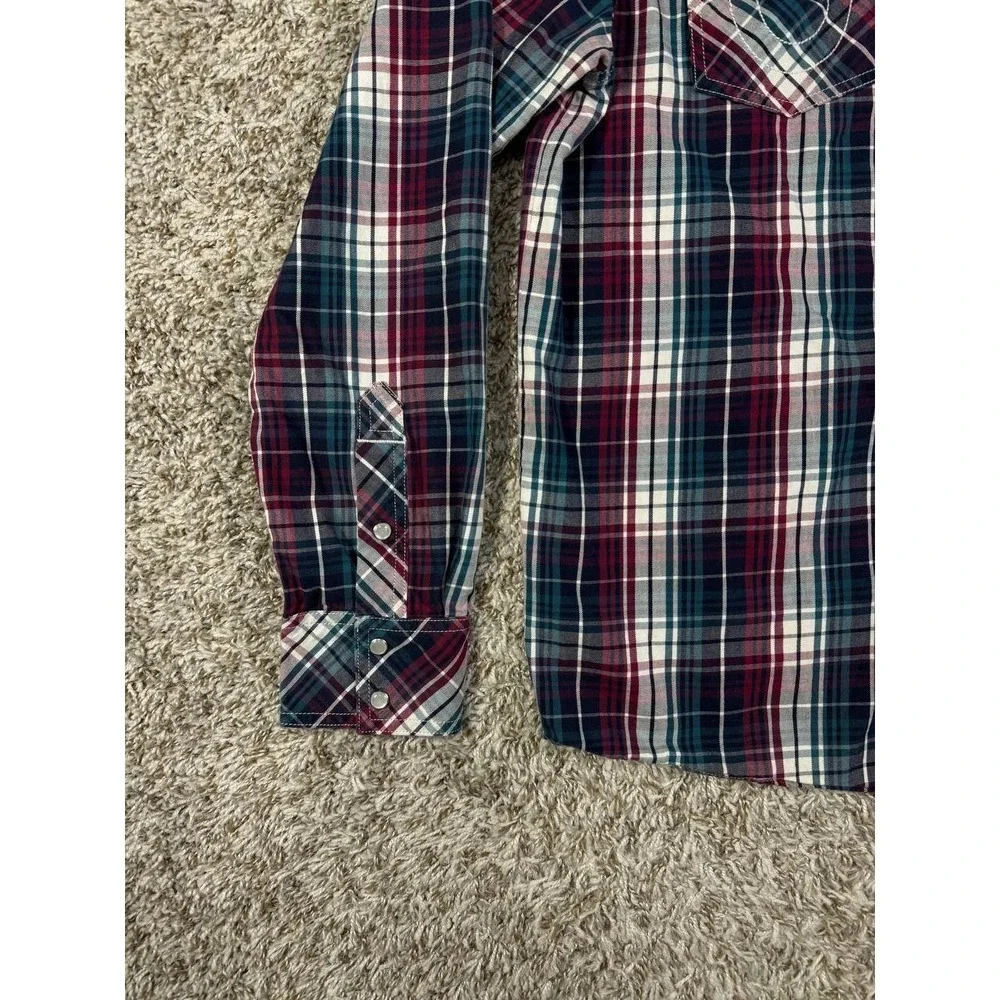 True Religion LS Western Down Plaid Shirt Men's Size Large